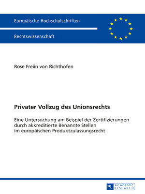 cover image of Privater Vollzug des Unionsrechts
